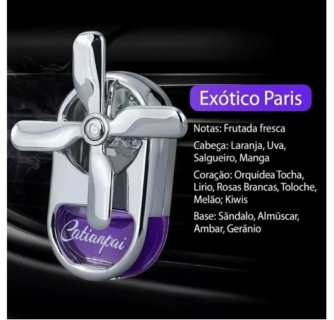 Mini Ventilador De Metal Com Difusor De Perfume Para Carro Roxo