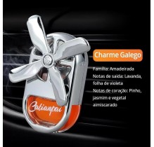 Mini Ventilador De Metal Com Difusor De Perfume Para Carro Laranja