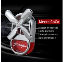 Mini Ventilador De Metal Com Difusor De Perfume Para Carro Vermelho