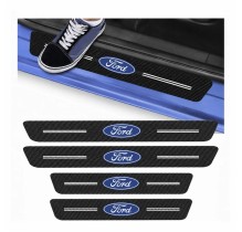Kit 4 Peças Adesivo Soleira de Porta Carro Proteção Fibra de Carbono Anti Arranhões Ford